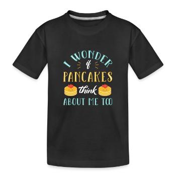 Pfannkuchen - Kinder Premium Bio T-Shirt - Schwarz - Vorne