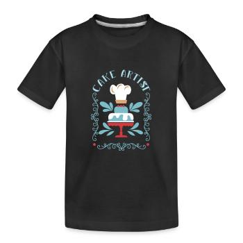 Bake cakes Baker Pastry Chef - Kids' Premium Organic T-Shirt - black - Front