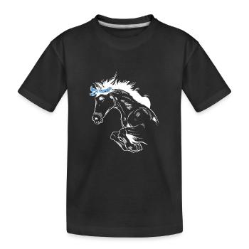 Horse riding Equestrian sport - Kids' Premium Organic T-Shirt - black - Front