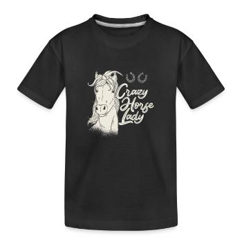Horse riding Equestrian sport - Kids' Premium Organic T-Shirt - black - Front