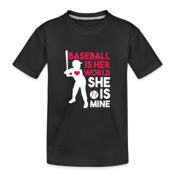 Joueur de baseball Baseball - T-shirt bio Premium Enfant - noir - Devant