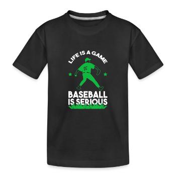 Joueur de baseball Baseball - T-shirt bio Premium Enfant - noir - Devant