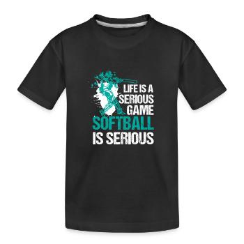 Softball - T-shirt bio Premium Enfant - noir - Devant