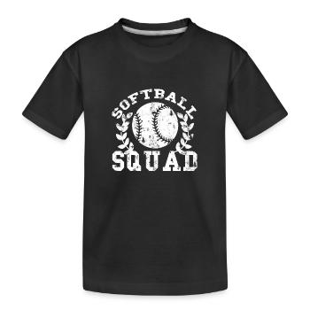 Softball - Kids' Premium Organic T-Shirt - black - Front