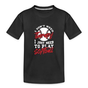 Softball - Kids' Premium Organic T-Shirt - black - Front