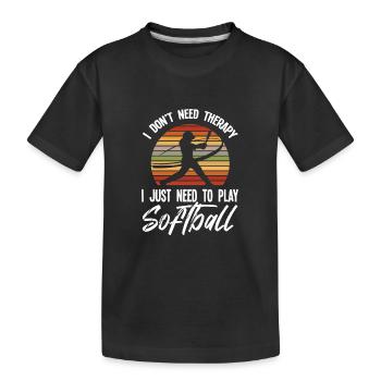 Softball - Kids' Premium Organic T-Shirt - black - Front