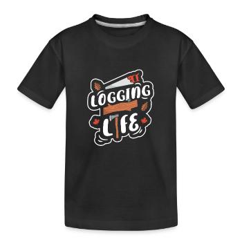 Bûcheron Bûcheron Tronçonneuse - T-shirt bio Premium Enfant - noir - Devant
