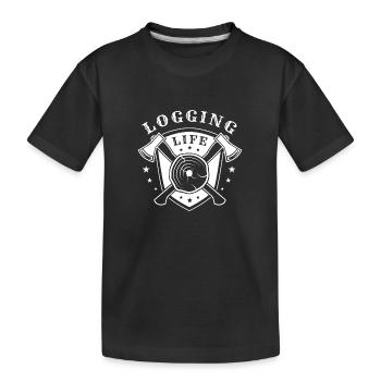 Bûcheron Bûcheron Tronçonneuse - T-shirt bio Premium Enfant - noir - Devant