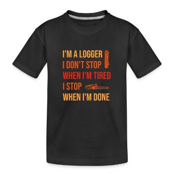Bûcheron Bûcheron Tronçonneuse - T-shirt bio Premium Enfant - noir - Devant
