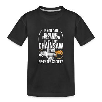 Bûcheron Bûcheron Tronçonneuse - T-shirt bio Premium Enfant - noir - Devant