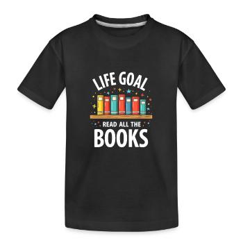 Read all books Bookworm Bookworm - Kids' Premium Organic T-Shirt - black - Front
