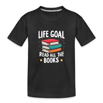 Read all books Bookworm Bookworm - Kids' Premium Organic T-Shirt - black - Front
