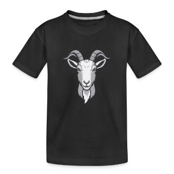 Ziege Ziegenbock - Kinder Premium Bio T-Shirt - Schwarz - Vorne