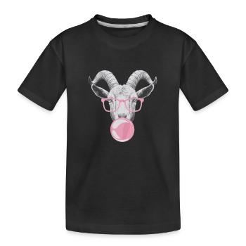 Ziege Ziegenbock - Kinder Premium Bio T-Shirt - Schwarz - Vorne