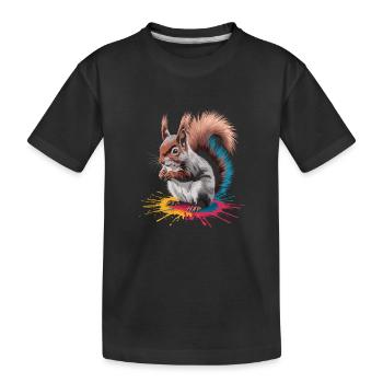 Écureuil - T-shirt bio Premium Enfant - noir - Devant