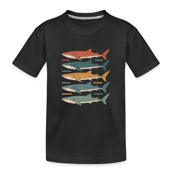 Requin baleine Requin Créatures de la mer Mer - T-shirt bio Premium Enfant - noir - Devant
