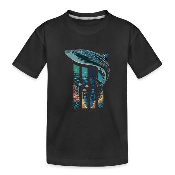 baleine requin créatures marines requin mer océan - T-shirt bio Premium Enfant - noir - Devant