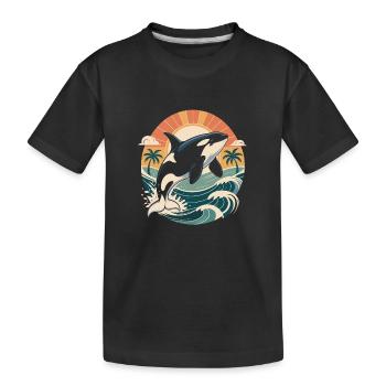 Vintage Orca Créatures de la mer Baleine de mer Orque - T-shirt bio Premium Enfant - noir - Devant