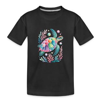 Aquatic Turtle Sea Creatures Turtle - Kids' Premium Organic T-Shirt - black - Front