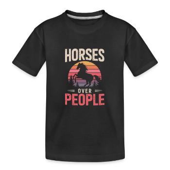 Chevaux sur les gens Cheval Cheval Dictons Cavalier - T-shirt bio Premium Enfant - noir - Devant