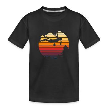 Vintage Mountain Sports Retro Rock Climbing - Kids' Premium Organic T-Shirt - black - Front
