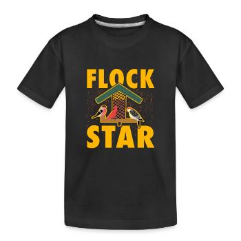 Flock Stern - Kinder Premium Bio T-Shirt - Schwarz - Vorne