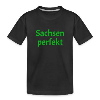 Sachsen perfekt - Kinder Premium Bio T-Shirt - Schwarz - Vorne