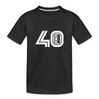 40 Music Fan Retro Cassette Music - Kids' Premium Organic T-Shirt - black - Front