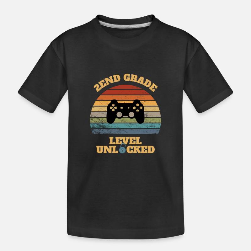 2. Klasse Gaming Retro Geschenk! - Kinder Premium Bio T-Shirt - Schwarz