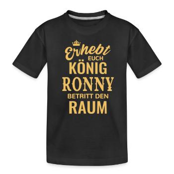 Name Ronny Geschenk Idee Geburtstag lustig König - Kinder Premium Bio T-Shirt - Schwarz - Vorne