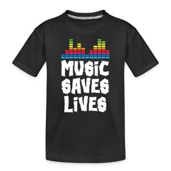 La musique sauve des vies - T-shirt bio Premium Enfant - noir - Devant