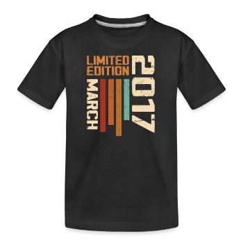 März 2017 Jubiläum 2017 Retro 2017 März - Kinder Premium Bio T-Shirt - Schwarz - Vorne