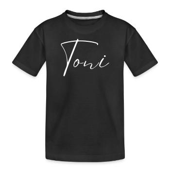 Nom de Toni avec le nom de T Boy Naissance Baby Shower Garçon - T-shirt bio Premium Enfant - noir - Devant