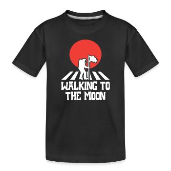 Walking to the Moon - Kinder Premium Bio T-Shirt - Schwarz - Vorne
