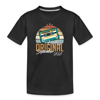 September 2021 geboren Vintage Geburtstag Retro - Kinder Premium Bio T-Shirt - Schwarz - Vorne