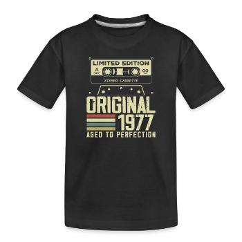 47th Retro Style Anniversary Gift 1977 - Kids' Premium Organic T-Shirt - black - Front
