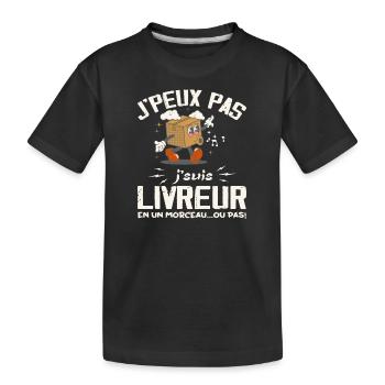 I can't I'm a delivery guy - Kids' Premium Organic T-Shirt - black - Front