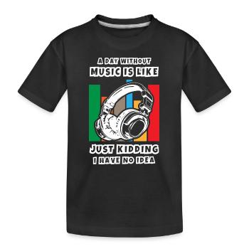 Une journée sans musique - T-shirt bio Premium Enfant - noir - Devant