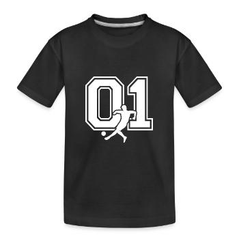 Soccer Number 01 Soccer Player - Kids' Premium Organic T-Shirt - black - Front