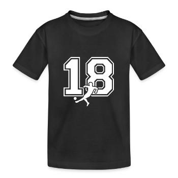 Soccer Number 18 Soccer Player - Kids' Premium Organic T-Shirt - black - Front