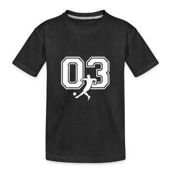Soccer Number 03 Soccer Player - Kids' Premium Organic T-Shirt - black - Front