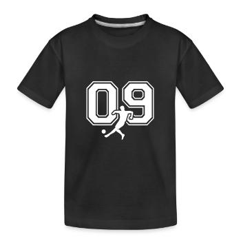 Soccer Number 09 Soccer Player - Kids' Premium Organic T-Shirt - black - Front