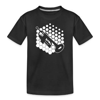 Trumpet Playing Trumpet Trumpets Players - Kids' Premium Organic T-Shirt - black - Front