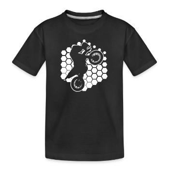 Dirt Bike Men's Dirt Bike Motocross Dirt Biker - Kids' Premium Organic T-Shirt - black - Front