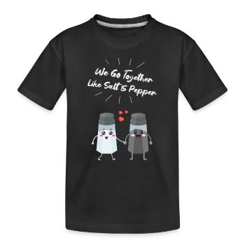 Salz und Pfefferstreuer Paar Geschenk für Köche - Kinder Premium Bio T-Shirt - Schwarz - Vorne