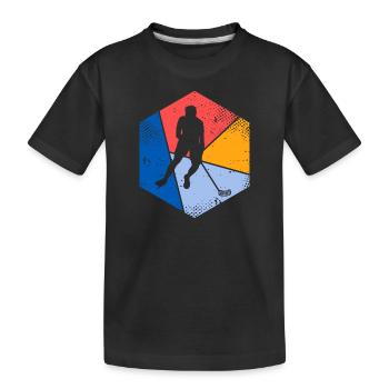 Vintage Floorball Player Motif Floorball - T-shirt bio Premium Enfant - noir - Devant