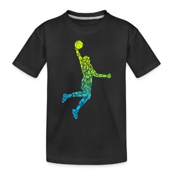 Basketball Symbols Dunking Boys Basketball - Kids' Premium Organic T-Shirt - black - Front