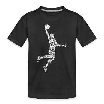 Basketball Symbols Dunking Boys Basketball Players - Kids' Premium Organic T-Shirt - black - Front