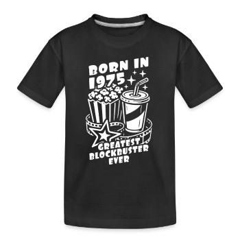 Né en 1975 - Le plus grand blockbuster de tous les temps - T-shirt bio Premium Enfant - noir - Devant