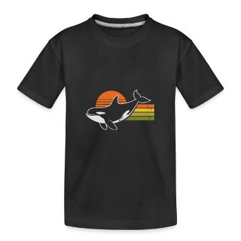 Vintage Orca Créatures de la mer Baleine de mer Orque - T-shirt bio Premium Enfant - noir - Devant